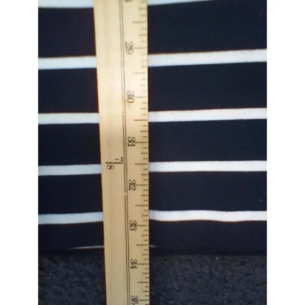 Banana Republic Bodycon Dress Womens 0 Black White Striped Short Sleeve Zip Back